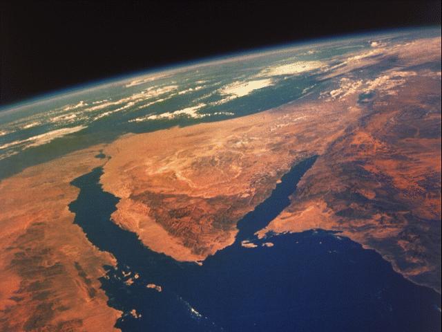 Space Shuttle Photograph of the Entire Mid-East Region